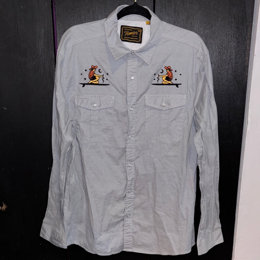 Men's Light Gray Howler Bros Gaucho Snapshirt
